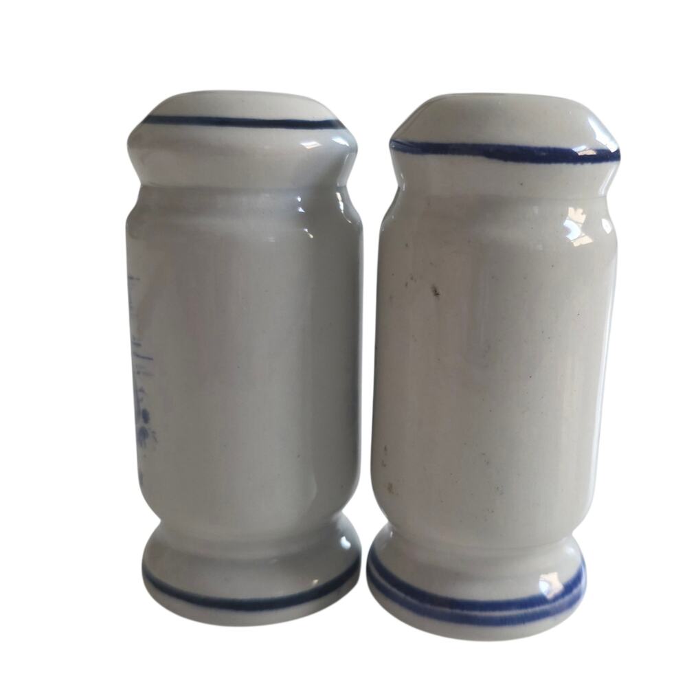 Vintage Delft Blue & White Dutch Hand Painted Salt Pepper Set - Picture 3 of 9